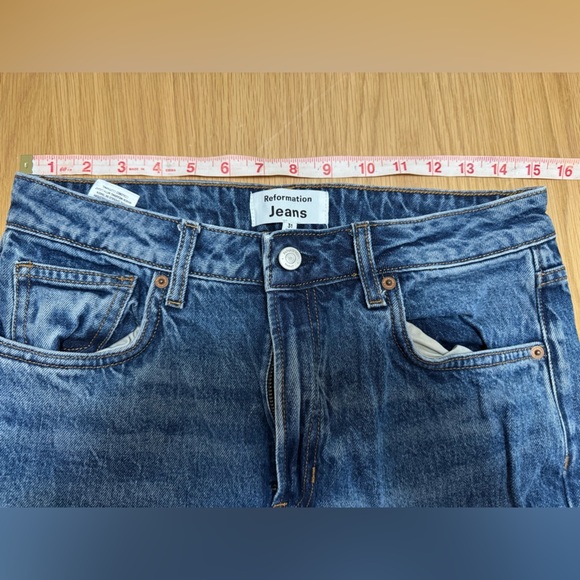Reformation Slim Straight Cropped Jeans Women’s Size 31 High Rise Organic Cotton - Picture 13 of 13